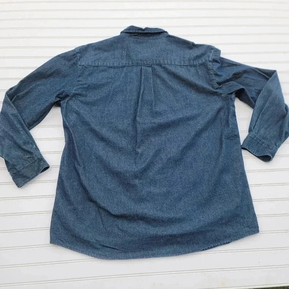 Dickies Long-Sleeve Button-Up Denim Shirt Mens Cotton Casual Work Durable 2XL - Picture 9 of 10